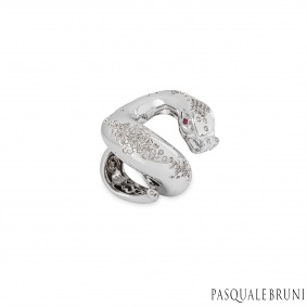 Pasquale Bruni IL Peccato White Gold Diamond & Ruby Snake Ring